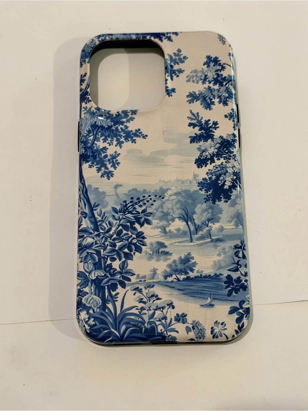 French Blue Toile pattern Pastoral scene Vintage Case for iPhone 14 Pro Max